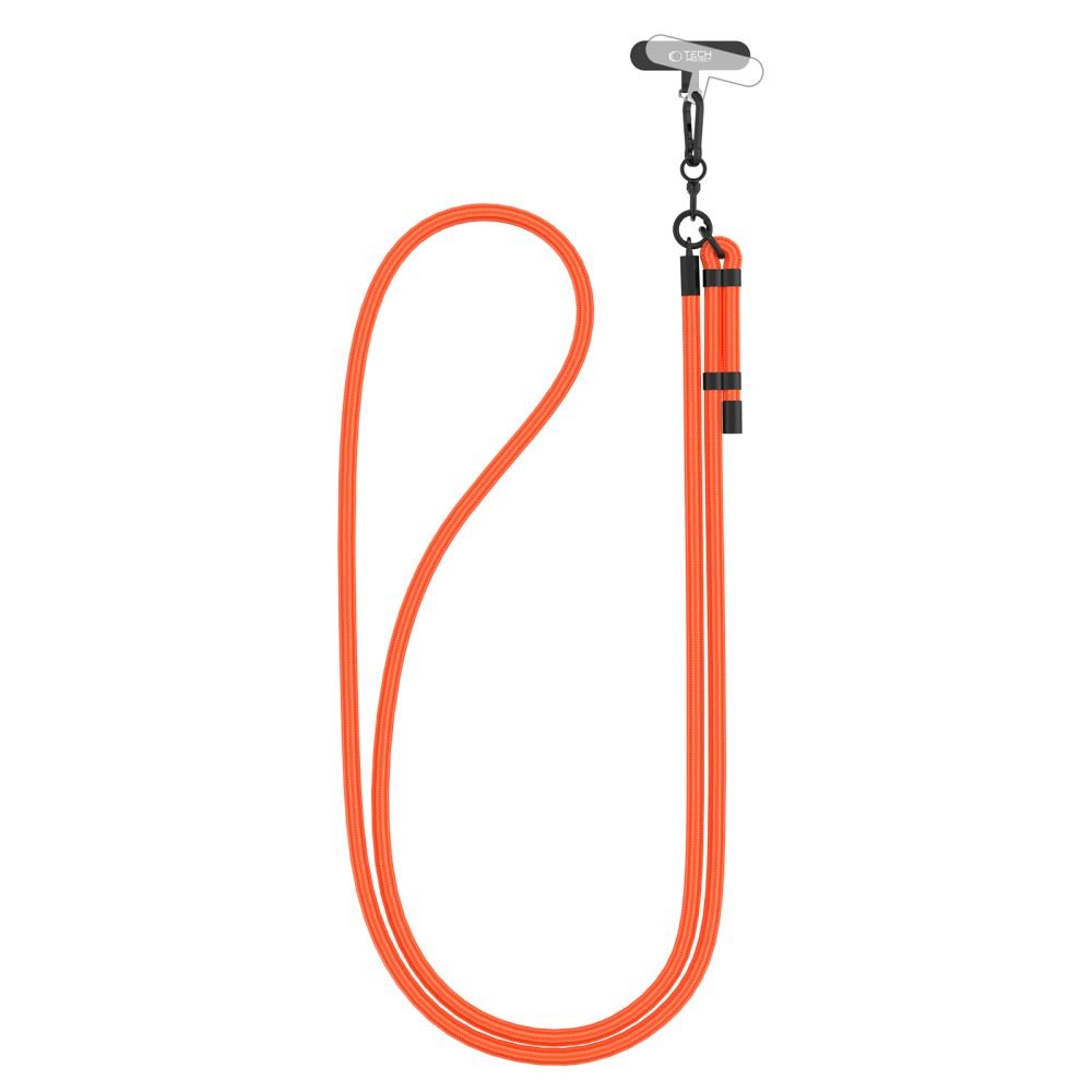 Tech - Protect C1S Rope CrossBody Strap - Universal Λουράκι για Θήκη Κινητού - Neon Orange / Black