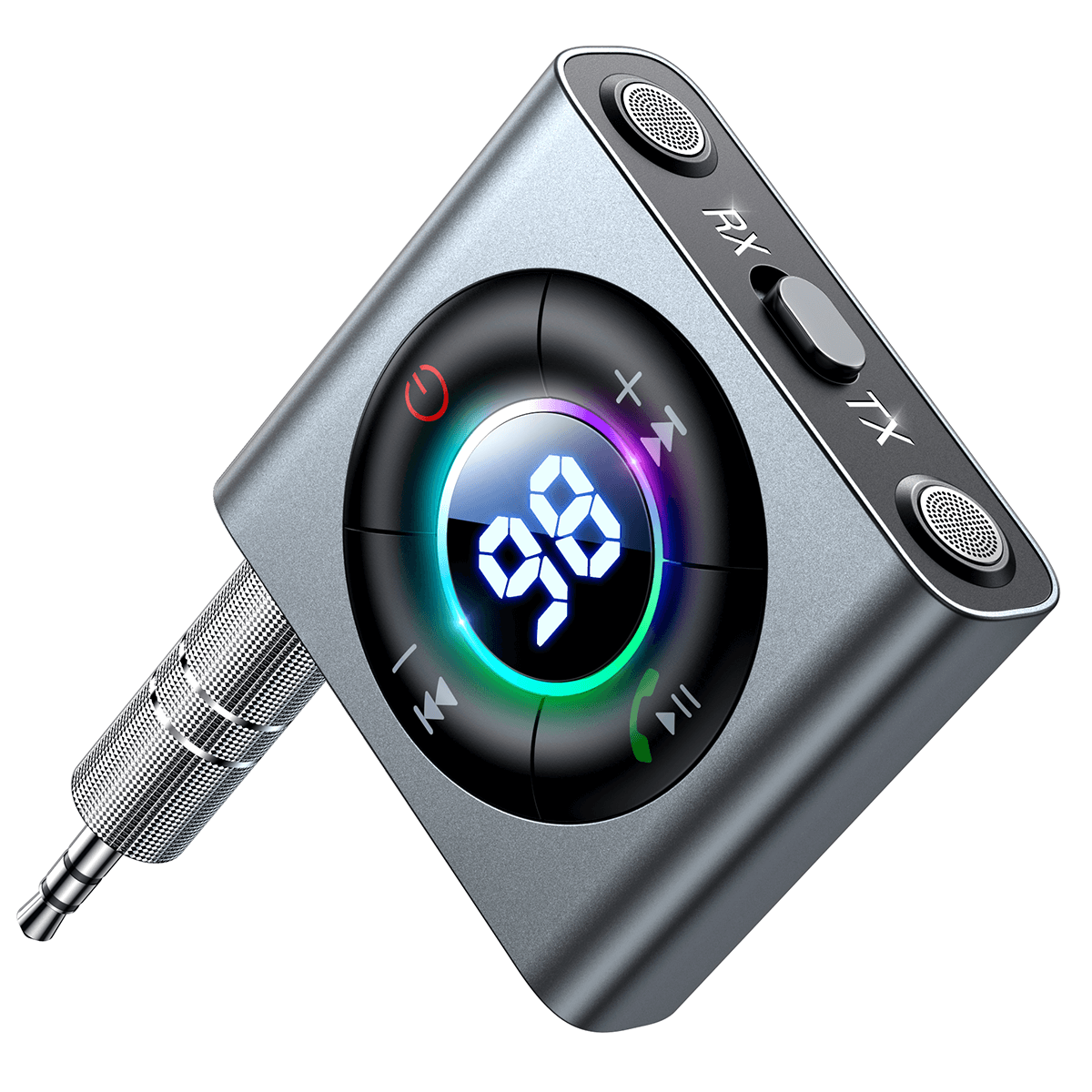 Joyroom JR - CB2 Bluetooth 5.3 AUX Transmitter για Αναπαραγωγή Μουσικής / Κλήσεις στο Αυτοκίνητο - Grey