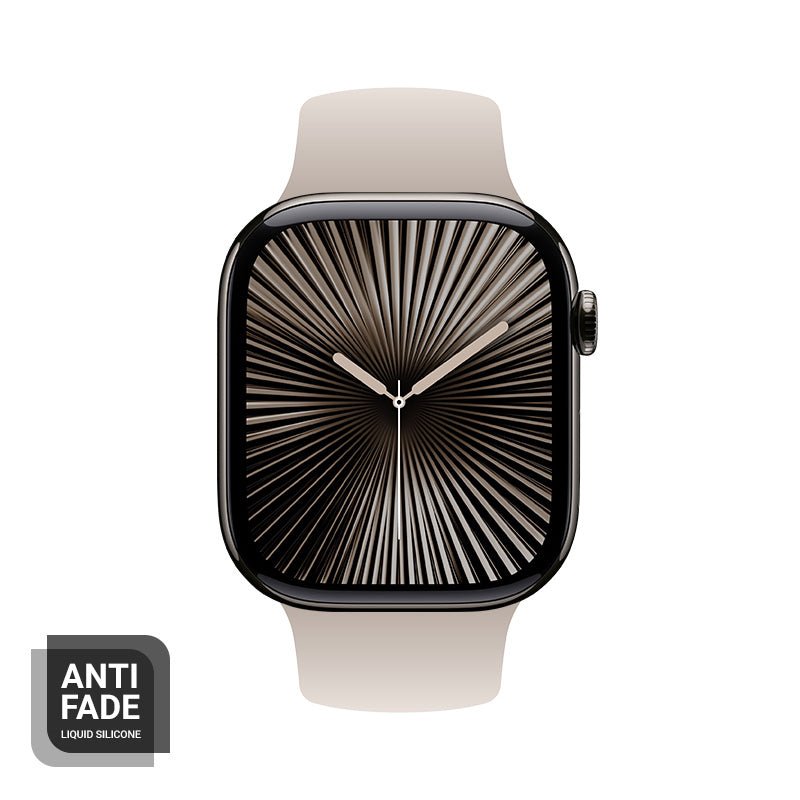 Crong Λουράκι Apple Watch 2/3/4/5/6/7/8/9/10/11 - SE (1/2/3) - 38/40/41/42mm Σιλικόνης - Liquid Strap - Stone Beige