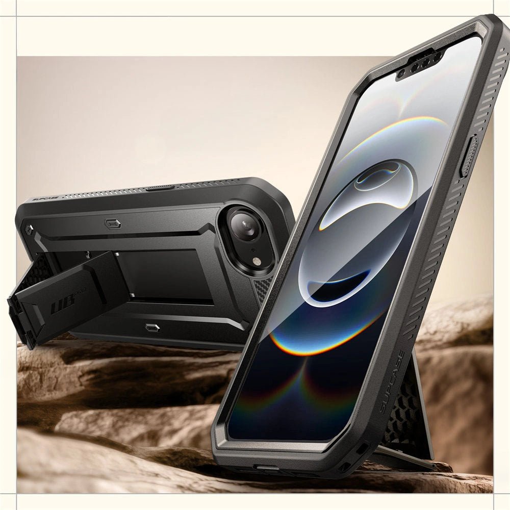 Supcase iPhone 16e Unicorn Beetle Pro Σκληρή Θήκη με Προστασία Οθόνης και Stand - Black