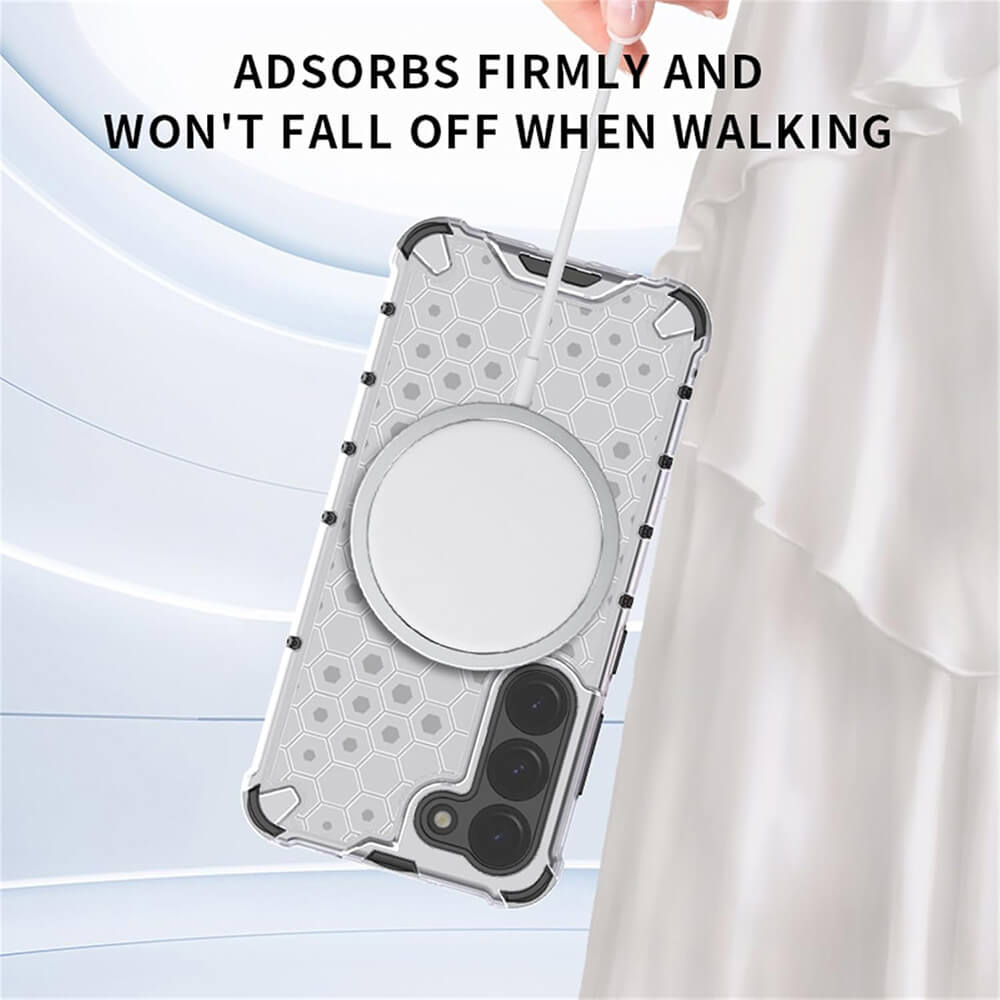 Techsuit Samsung Galaxy A36 5G Honeycomb Shield MagSafe Σκληρή Θήκη με Πλαίσιο Σιλικόνης - White