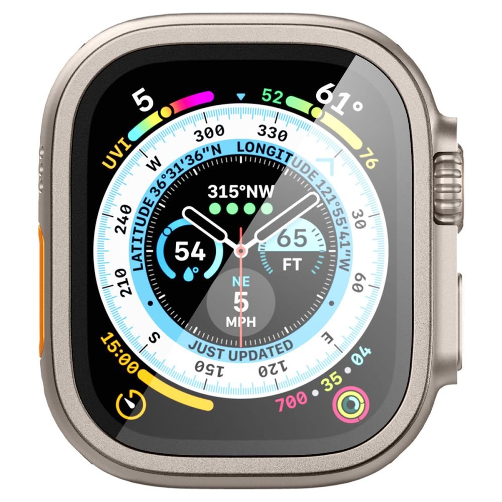 Spigen Προστασία Οθόνης Apple Watch Ultra (1/2/3) - 49mm - Glas.TR Slim Pro Αντιχαρακτικό Γυαλί Οθόνης - Titanium