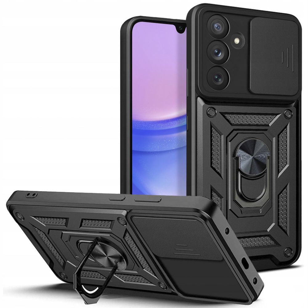 Tech - Protect Samsung Galaxy A25 5G Camshield Pro Σκληρή Θήκη με Πλαίσιο Σιλικόνης και Δαχτυλίδι Συγκράτησης - Black