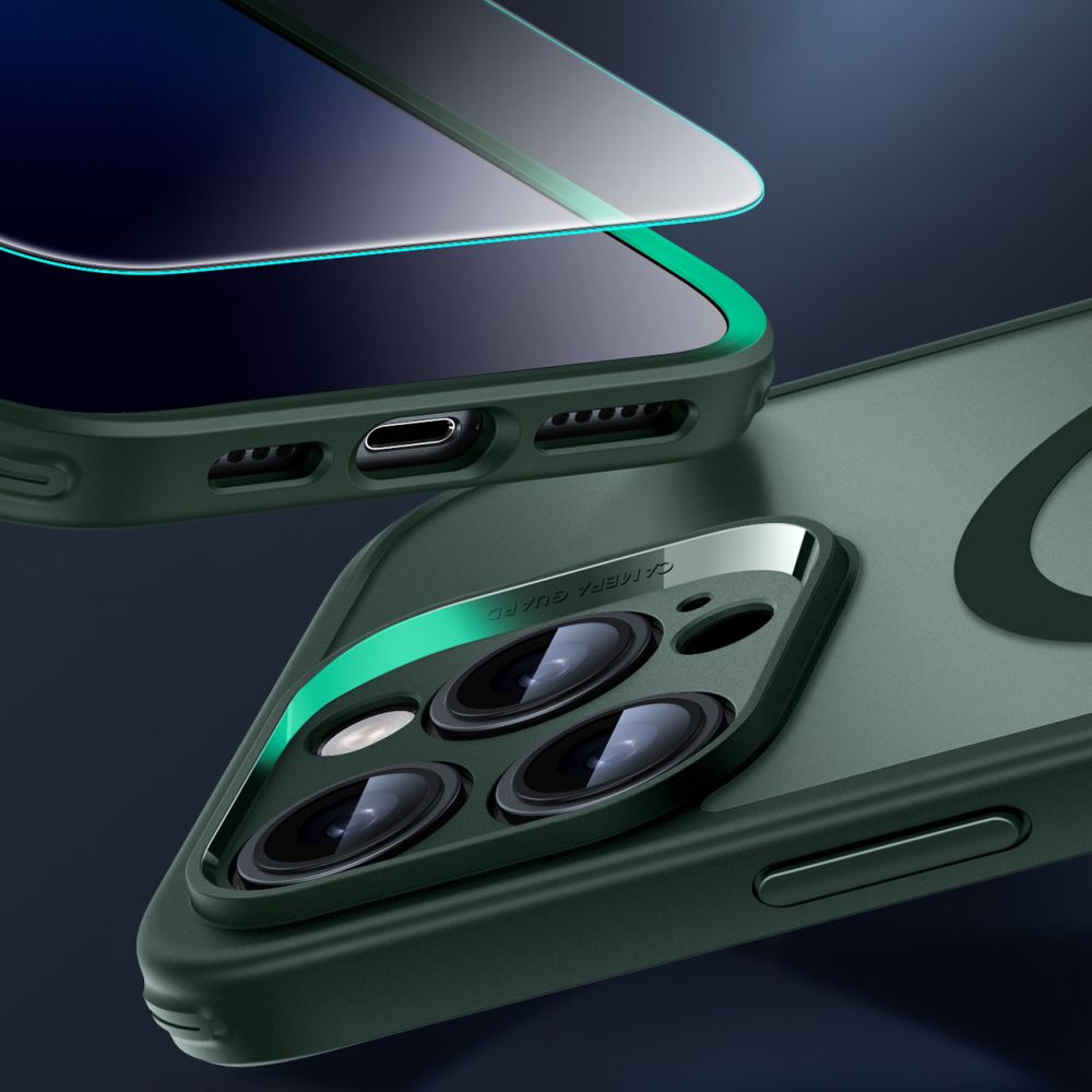 ESR iPhone 16 Pro Max - Classic Pro Halolock - Σετ με 1 Αντιχαρακτικό Γυαλί Οθόνης και Θήκη MagSafe - Frosted Green