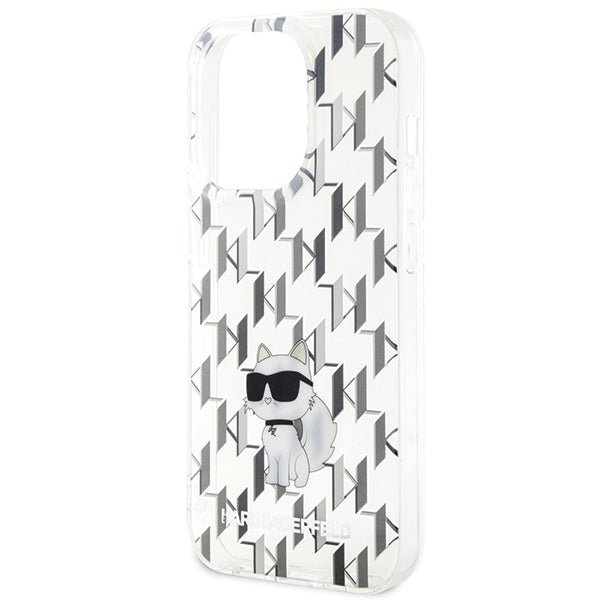 Karl Lagerfeld iPhone 15 Pro Max Monogram Choupette Σκληρή Θήκη με Πλαίσιο Σιλικόνης - Διάφανη - KLHCP15XHNCMKLT