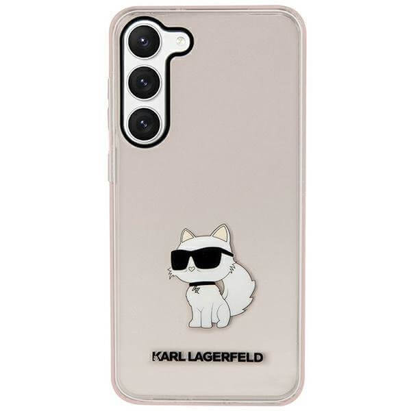 Karl Lagerfeld Samsung Galaxy S23+ - Ikonik Choupette Σκληρή Θήκη με Πλαίσιο Σιλικόνης - Pink - KLHCS23MHNCHTCP