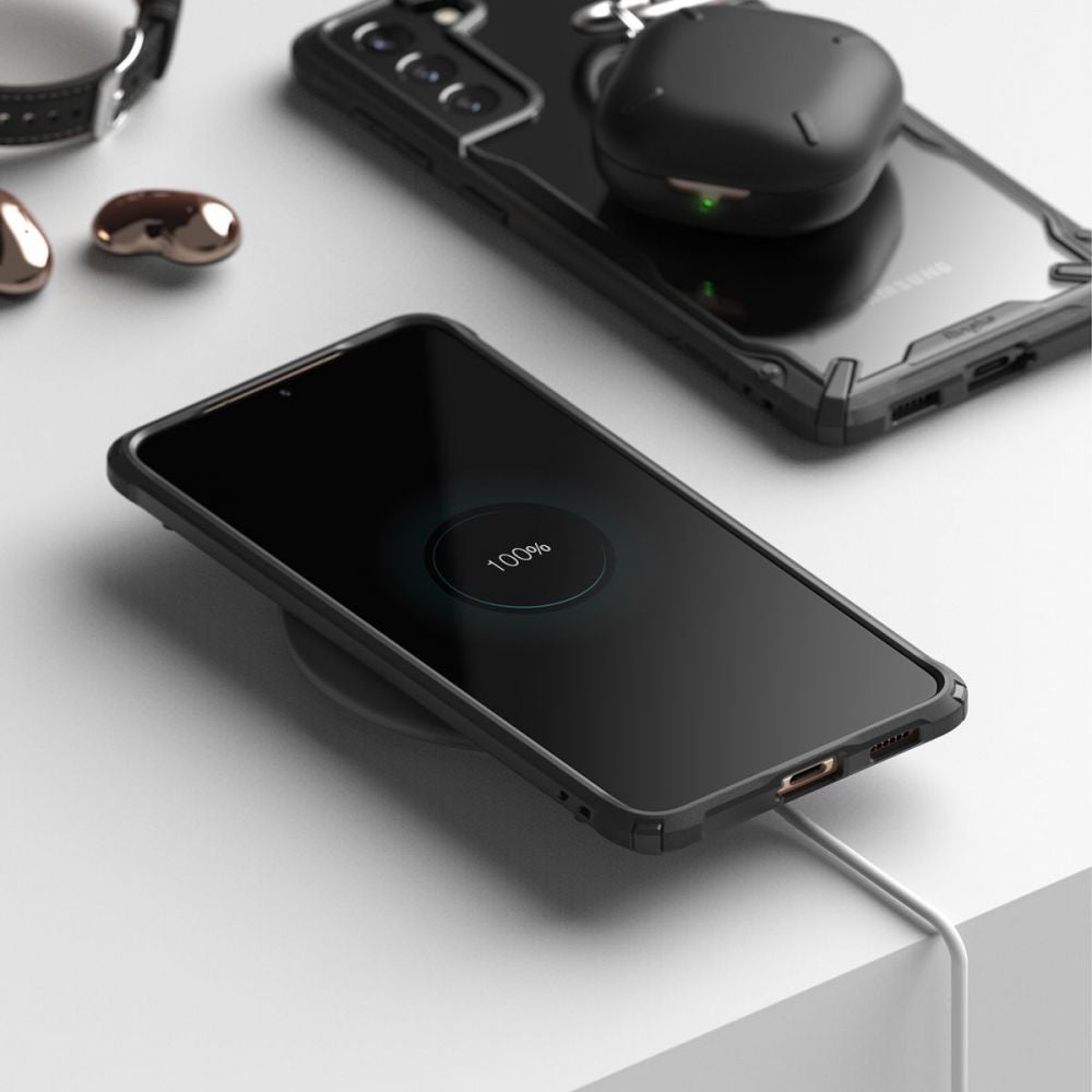 Ringke Samsung Galaxy S21 Fusion X Σκληρή Θήκη με Πλαίσιο Σιλικόνης - Black - Διάφανη