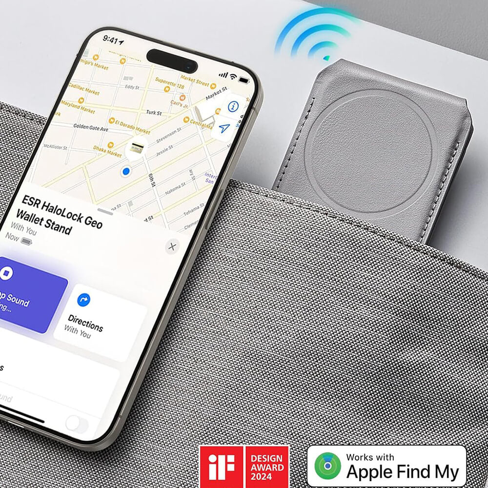 ESR HaloLock Findmy Wallet - Μαγνητική Bάση / Πορτοφόλι Tηλεφώνου για το Γραφείο - Natural Titanium