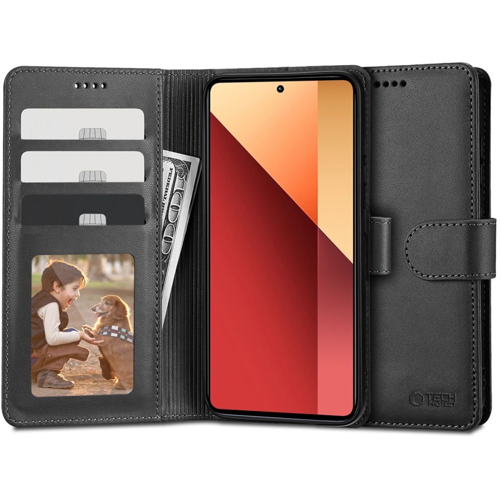 Tech - Protect Xiaomi Redmi Note 13 Pro 4G / Poco M6 Pro 4G Θήκη Πορτοφόλι Stand από Δερματίνη - Black