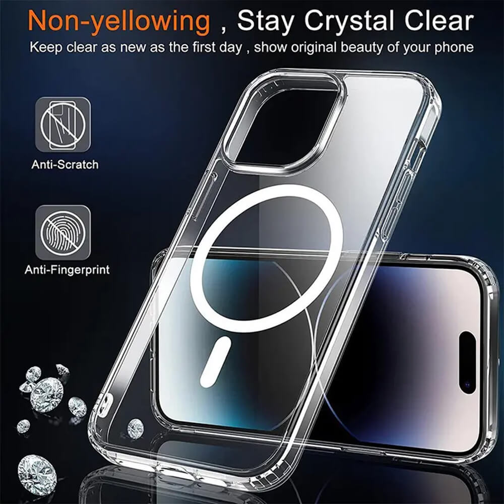 Techsuit iPhone 15 Pro Max - MagSafe Pro - Σκληρή Θήκη με Πλαίσιο Σιλικόνης - Transparent