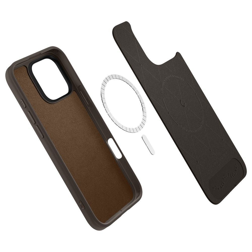 Spigen Cyrill iPhone 16 Pro Kajuk Mag Θήκη με Επένδυση Συνθετικού Δέρματος και MagSafe - Saddle Brown