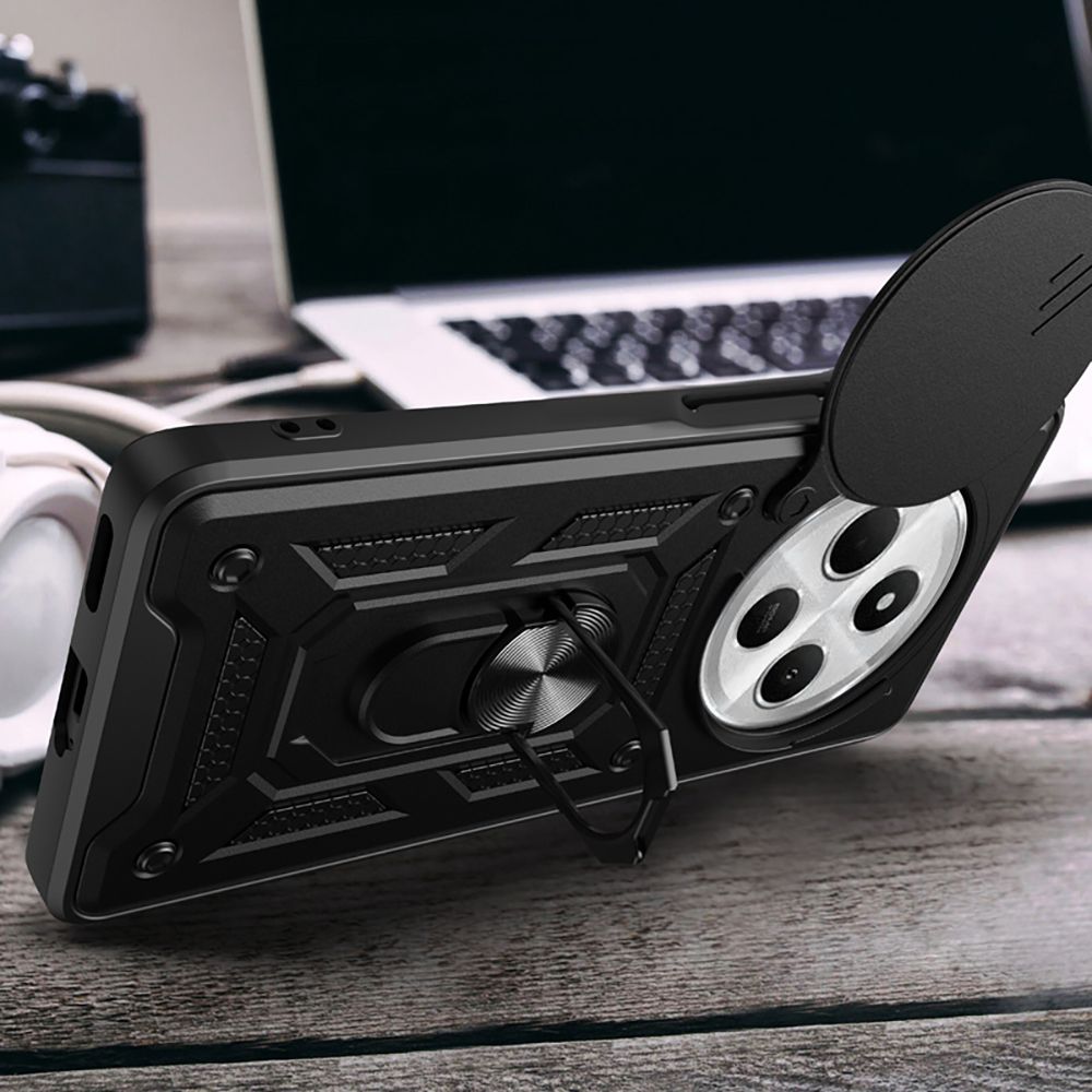 Tech - Protect Xiaomi Redmi 14C / Poco C75 Camshield Pro Σκληρή Θήκη με Πλαίσιο Σιλικόνης και Δαχτυλίδι Συγκράτησης - Black