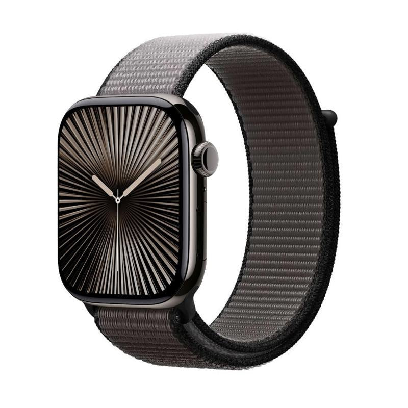 Crong Λουράκι Apple Watch 4/5/6/7/8/9/10/11 - SE (1/2/3) - ULTRA (1/2/3) - 44/45/46/49mm από Νάιλον - Nylon - Night Grey