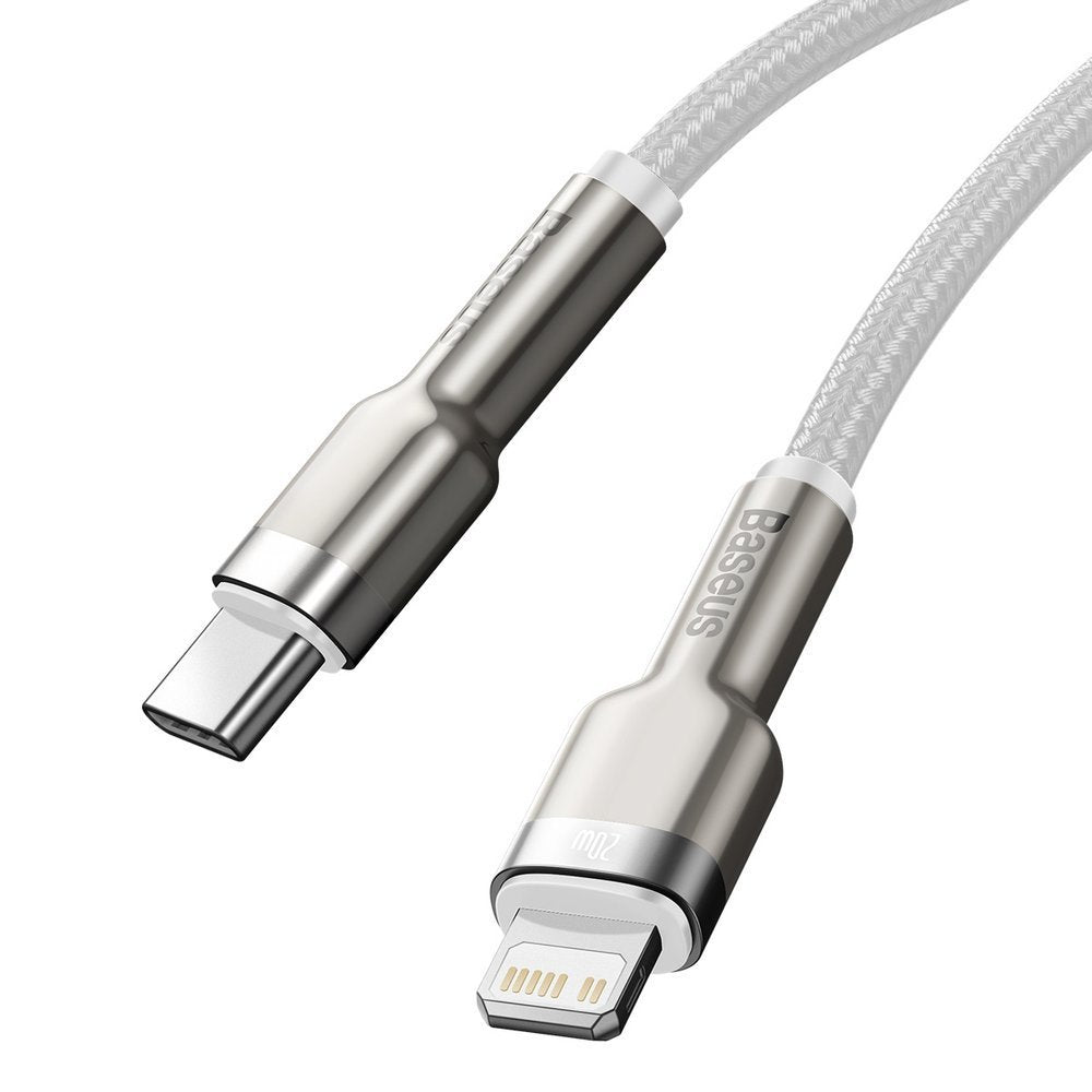 Baseus Cafule Series Metal Data PD 20W - Καλώδιο Δεδομένων και Φόρτισης Type - C to Lightning 2M - White - CATLJK - B02