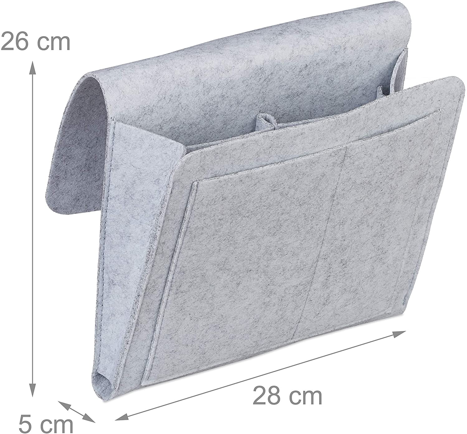 Relaxdays Bed Pocket Τσέπη Organiser Κρεβατιού - Light Grey - 4052025898335