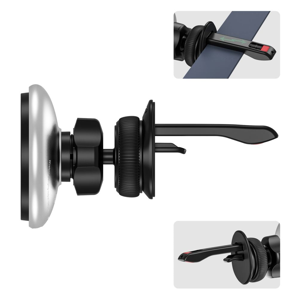 Tech - Protect MM15W - V3 Μαγνητική Βάση για τον Αεραγωγό του Αυτοκινήτου με Ασύρματη Φόρτιση MagSafe 15W - Black