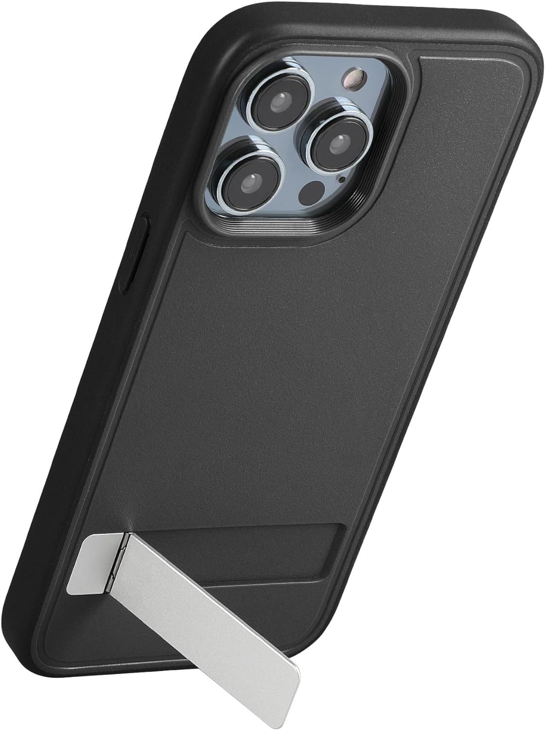 KW iPhone 15 Pro Σκληρή Θήκη με Πλαίσιο Σιλικόνης και Stand - Black - 62043.01