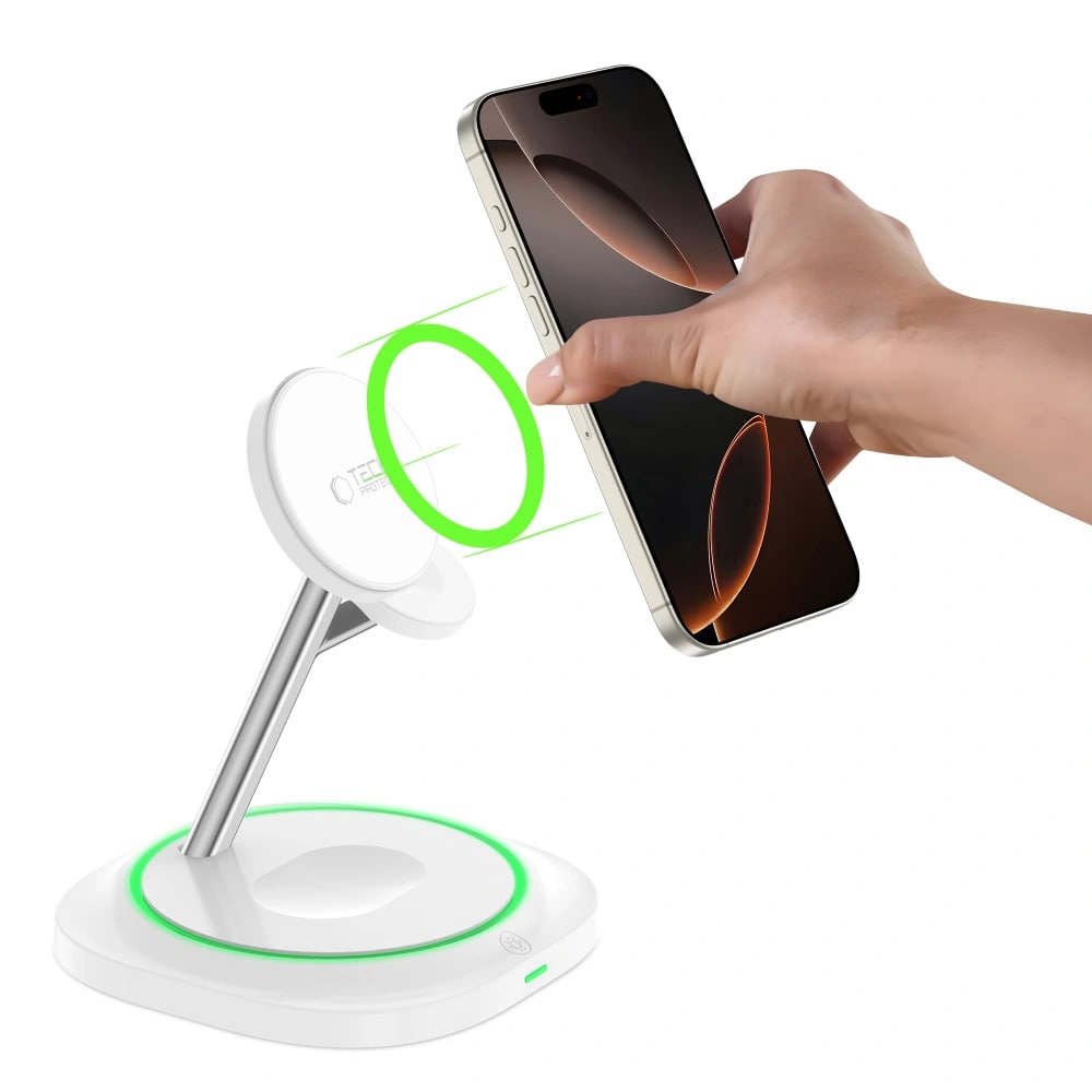 Tech - Protect QI15W - A46 3in1 Ασύρματος Μαγνητικός Φορτιστής MagSafe - White