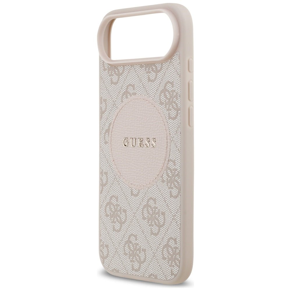 Guess iPhone Air - 4G Circle Classic Logo MagSafe - Θήκη με Επένδυση Συνθετικού Δέρματος - Pink - GUHMP17MP4PGRSGP