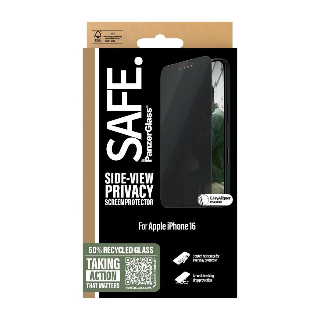 Safe by PanzerGlass iPhone 16 Privacy Ultra - Wide Fit Full Screen Αντιχαρακτικό Γυαλί Οθόνης - Black - SAFEP95875