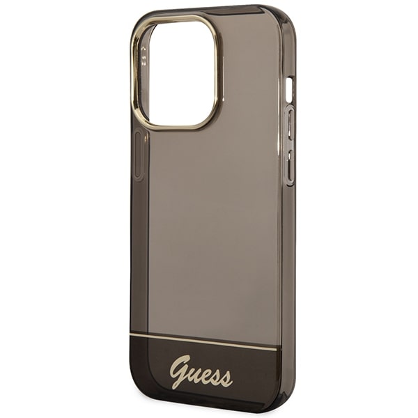 Guess iPhone 14 Pro Max Translucent Σκληρή Θήκη με Πλαίσιο Σιλικόνης - Black / Ημιδιάφανη - GUHCP14XHGCOK