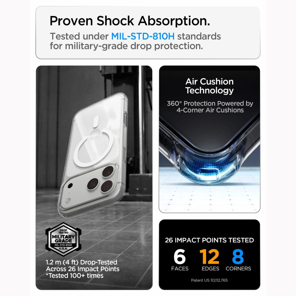 Spigen iPhone 18 Pro / iPhone 17 Pro - Θήκη Σιλικόνης με MagSafe - Liquid Crystal Mag - Clear / White