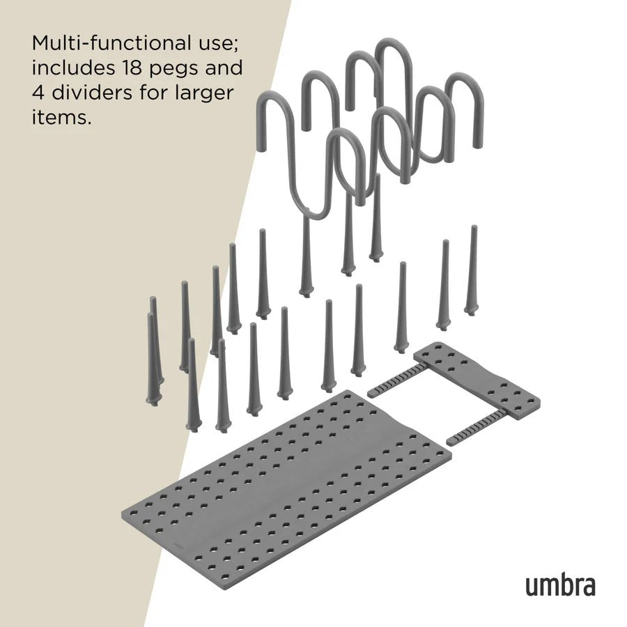 Umbra Peggy Επεκτεινόμενη Βάση Οργάνωσης για Μαγειρικά Σκεύη και Καπάκια - Charcoal