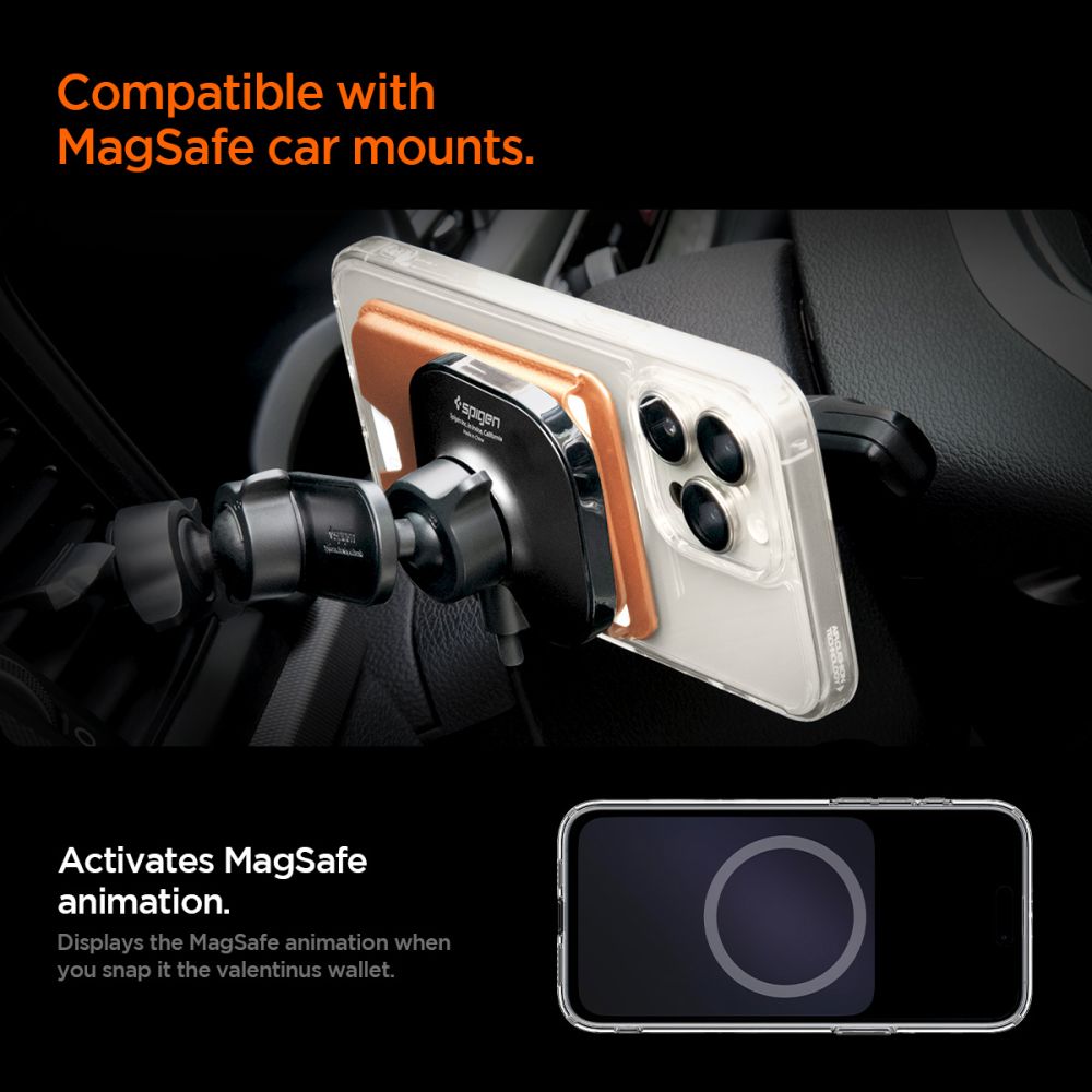 Spigen Valentinus MagSafe Universal Magnetic Card Holder - Card Holder - Brown