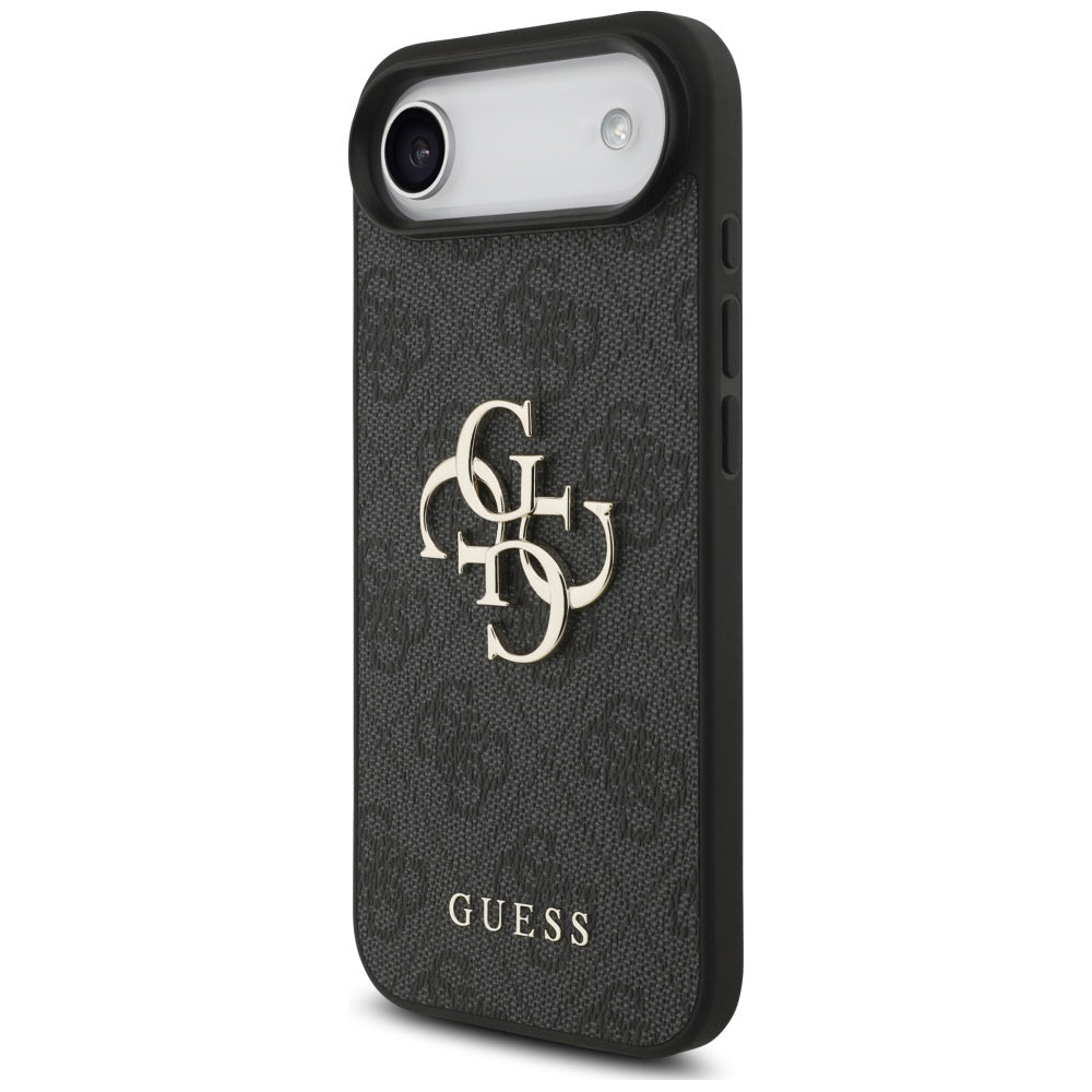 Guess iPhone Air - 4G Strap 4G Classic Logo - Σκληρή Θήκη με Επένδυση Συνθετικού Δέρματος και Λουράκι - Black - GUHCP17MP4GMGSK