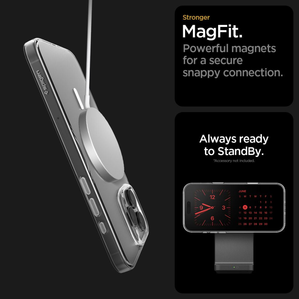 Spigen iPhone 16 Pro Max - Hard Case with MagSafe - Thin Fit T Mag - Clear / White