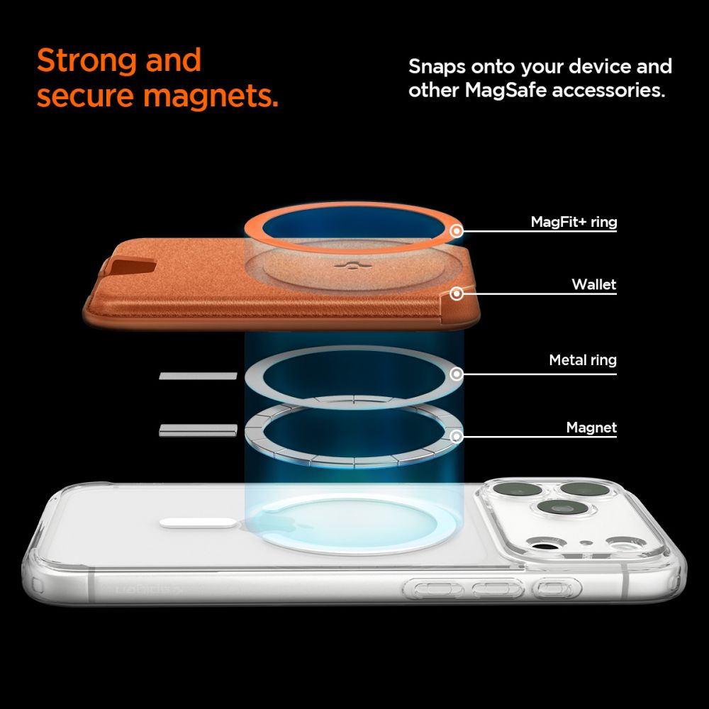 Spigen Valentinus MagSafe Universal Magnetic Card Holder - Card Holder - Brown