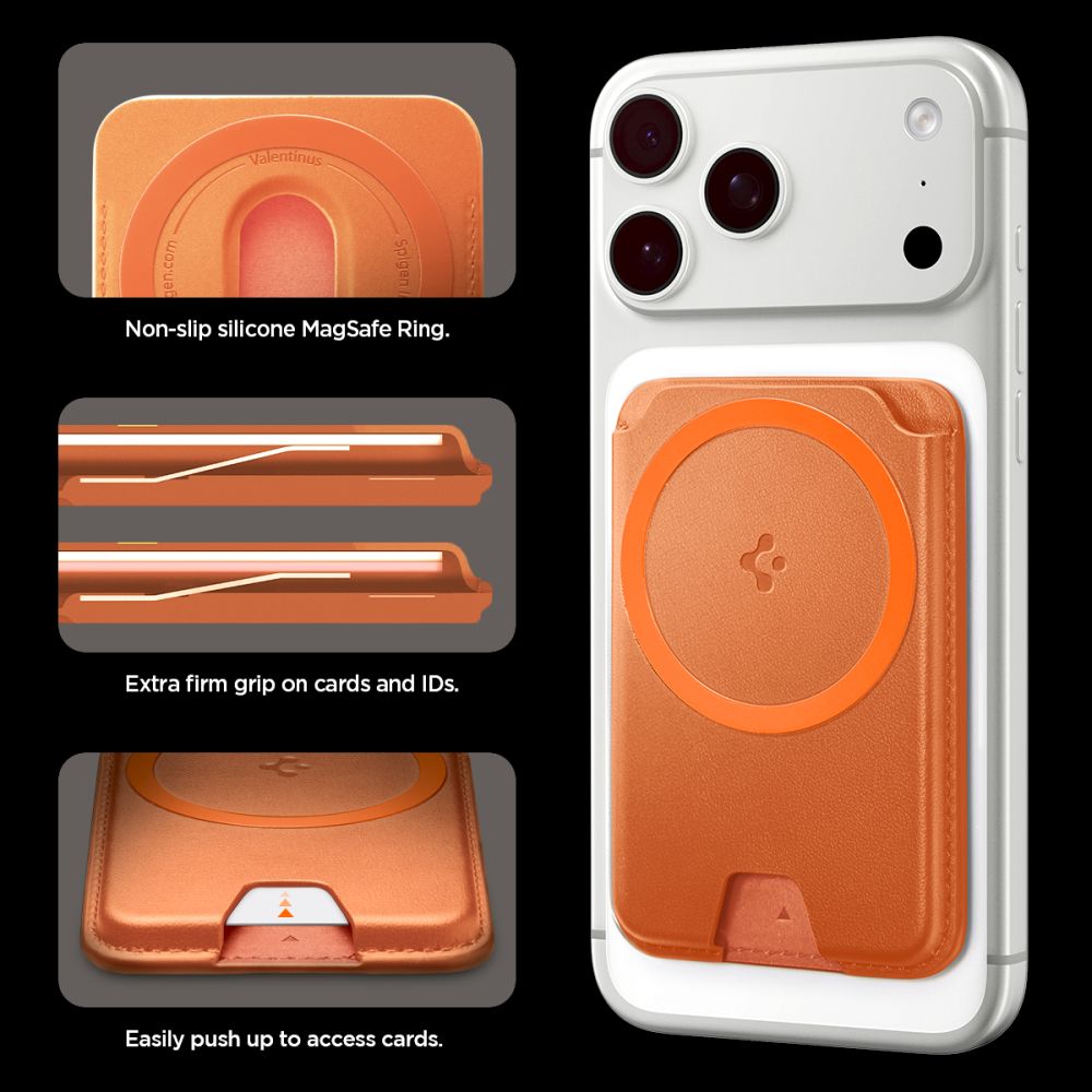 Spigen Valentinus MagSafe Universal Magnetic Card Holder - Card Holder - Brown