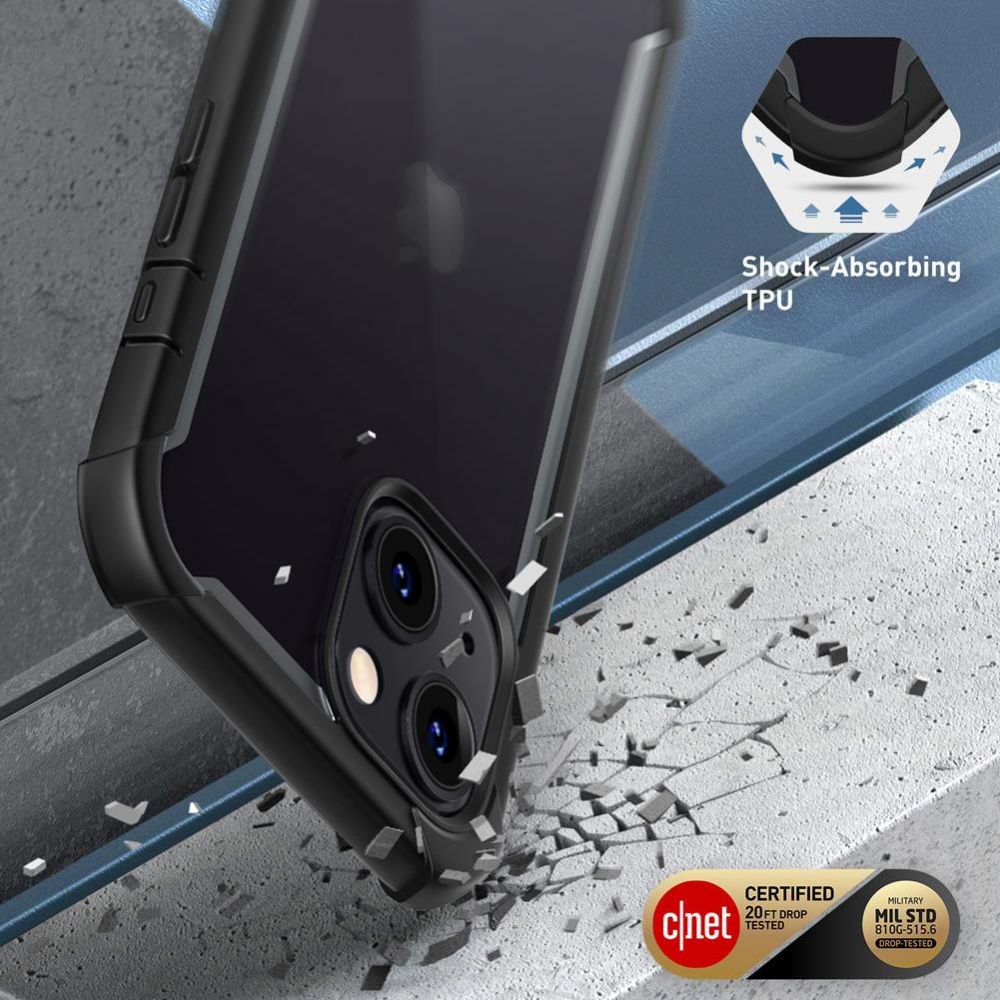 i - Blason iPhone 13 / iPhone 14 Ares Σκληρή Θήκη με Πλαίσιο Σιλικόνης και Προστασία Οθόνης - Black
