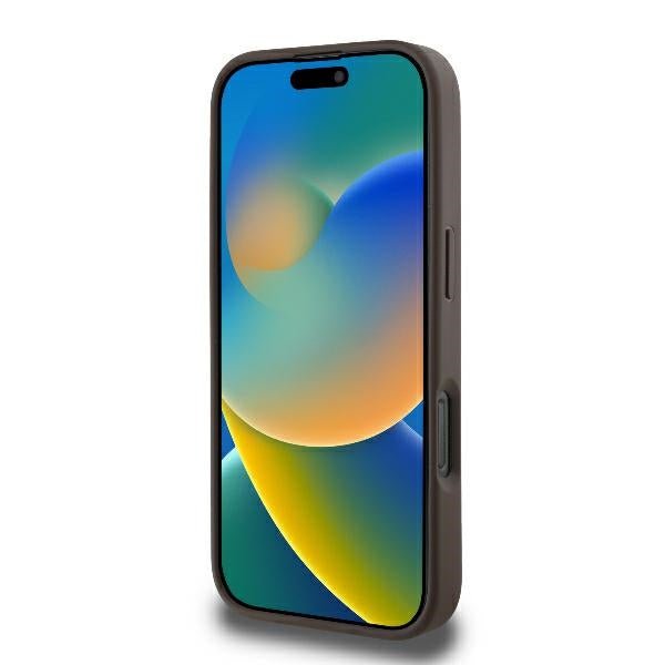 Guess iPhone 16 Pro Max - Peony Script - MagSafe Θήκη με Επένδυση Συνθετικού Δέρματος - Brown - GUHMP16XPGPYSW