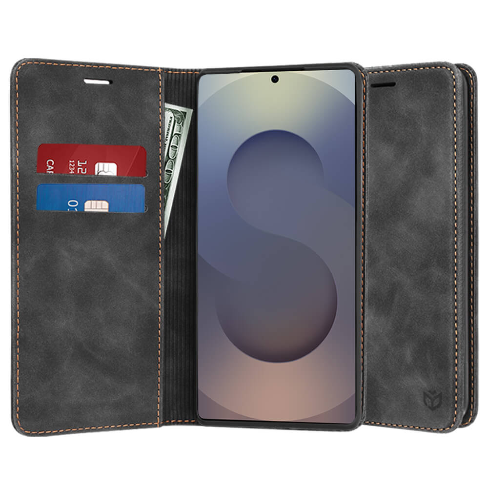 Techsuit Samsung Galaxy S25 Ultra - Confy Cover - Θήκη Πορτοφόλι από Δερματίνη με Stand - Black