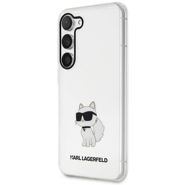 Karl Lagerfeld Samsung Galaxy S23+ - Ikonik Choupette Σκληρή Θήκη με Πλαίσιο Σιλικόνης - Clear - KLHCS23MHNCHTCT