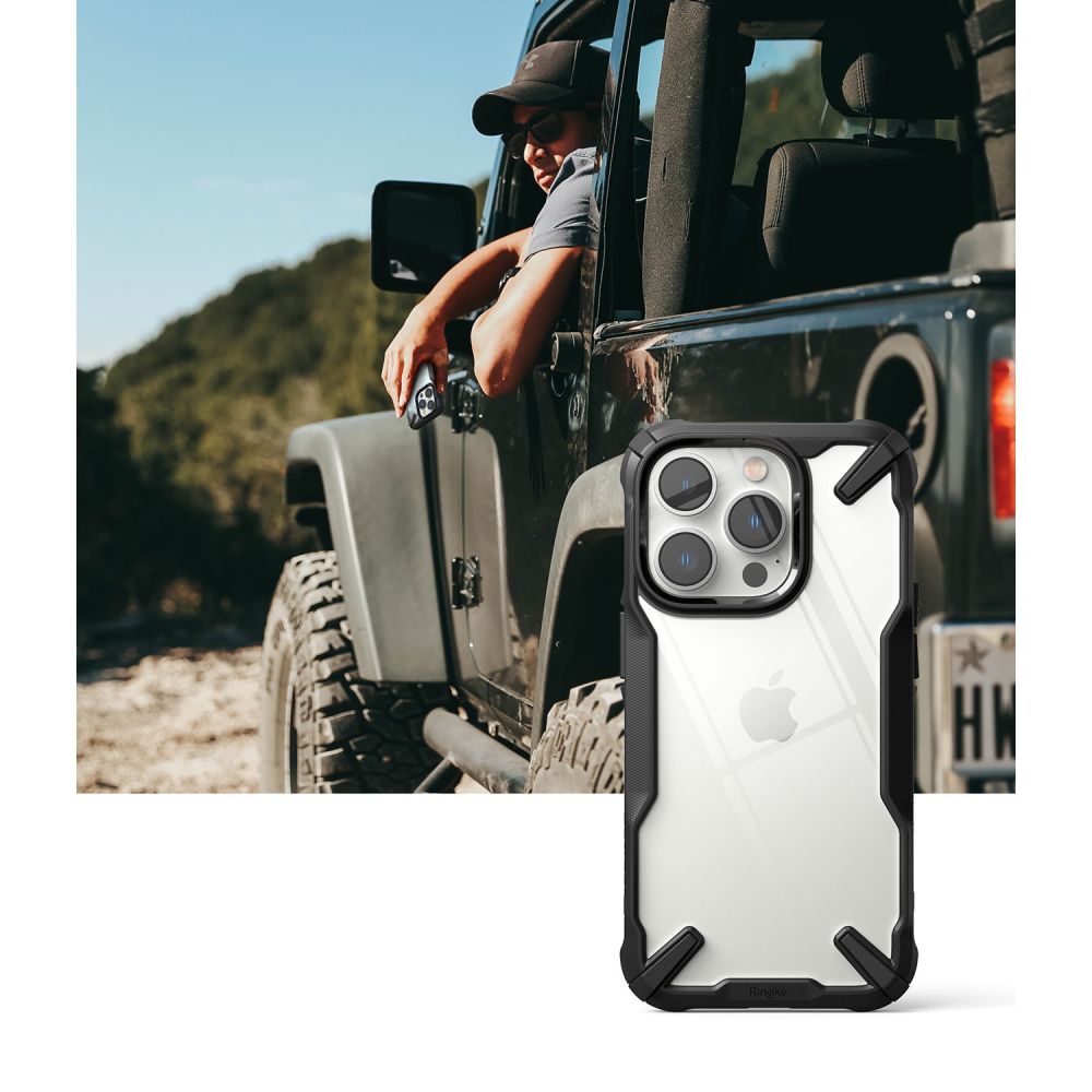 Ringke iPhone 14 Pro Max Fusion X Σκληρή Θήκη με Πλαίσιο Σιλικόνης - Black - Διάφανη