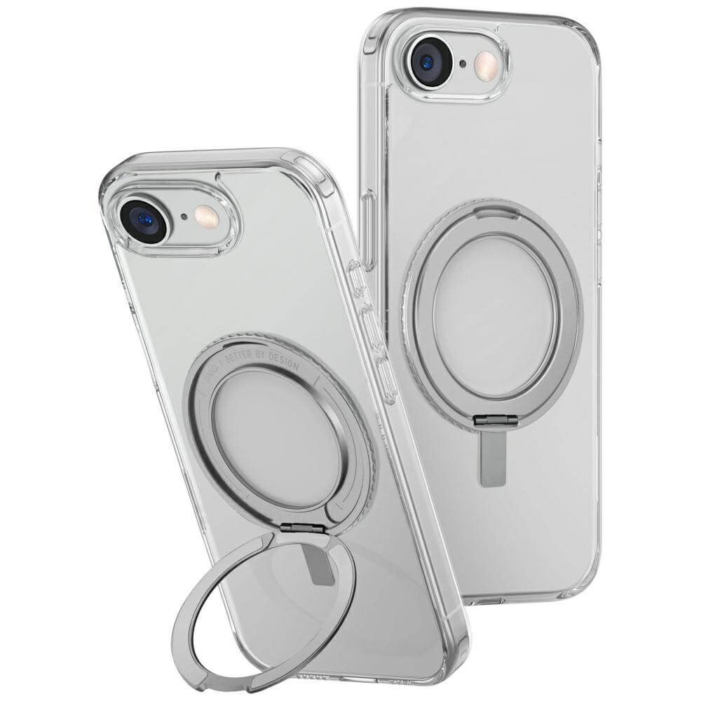 Uniq iPhone 16e - Swivix 360 Rotating Kickstand - Σκληρή Θήκη με Πλαίσιο Σιλικόνης και Σταντ - Διάφανη
