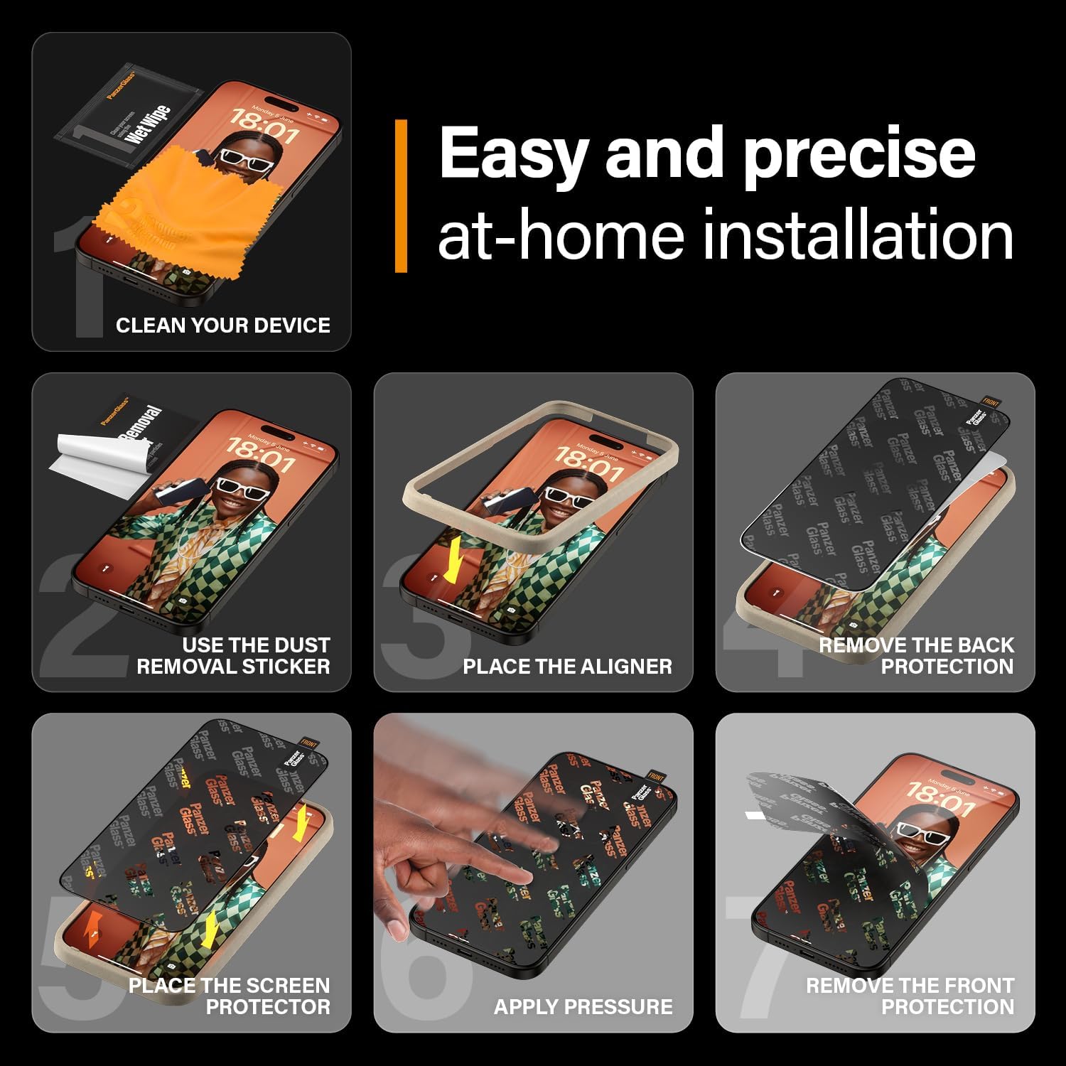 PanzerGlass iPhone 15 Pro Max Ultra - Wide Fit Easy Aligner Privacy Full Screen Αντιχαρακτικό Γυαλί Οθόνης - Black