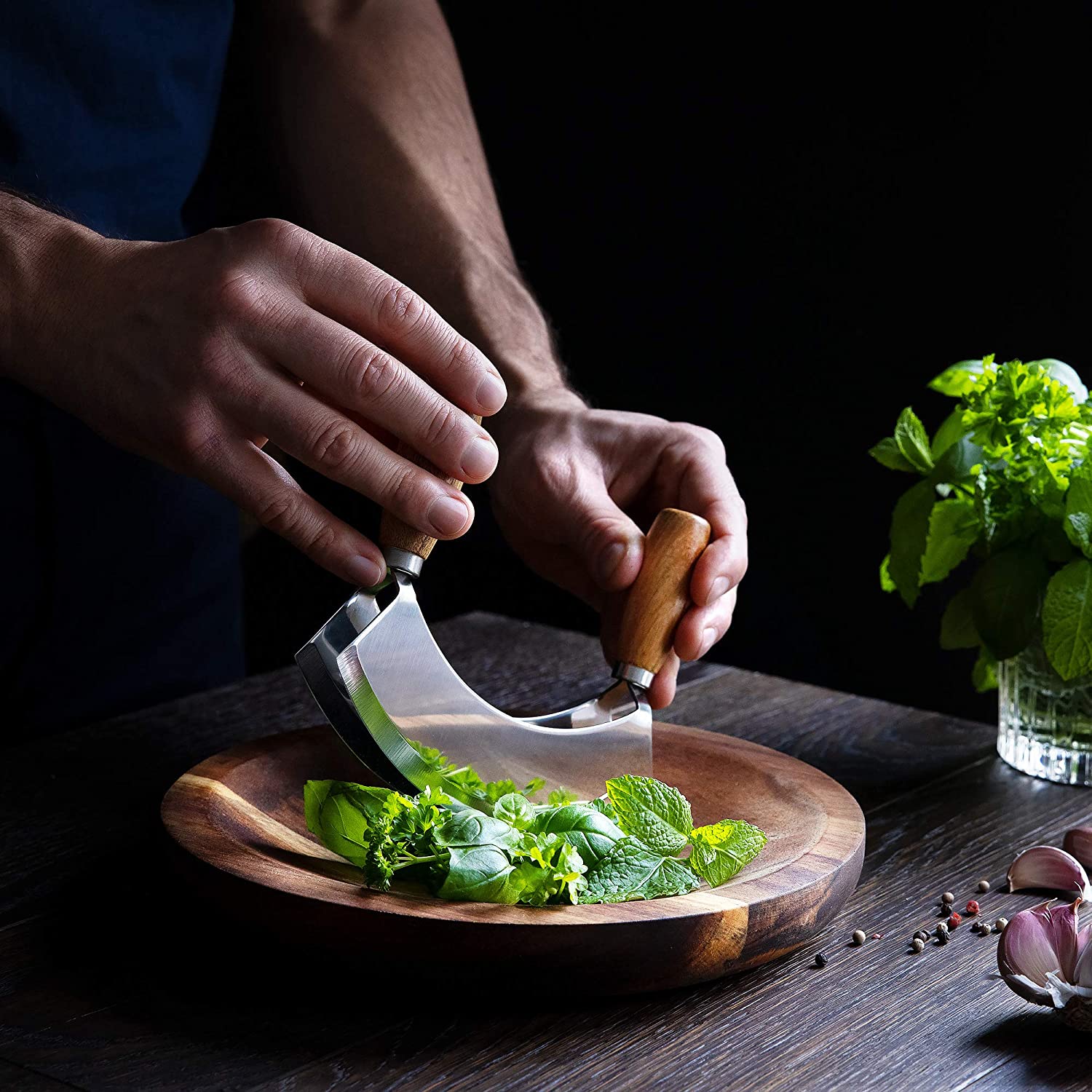 Navaris Ξύλινη Επιφάνεια Κοπής με Μαχαίρι - 17 x 13.5 cm - Brown - 52978.01