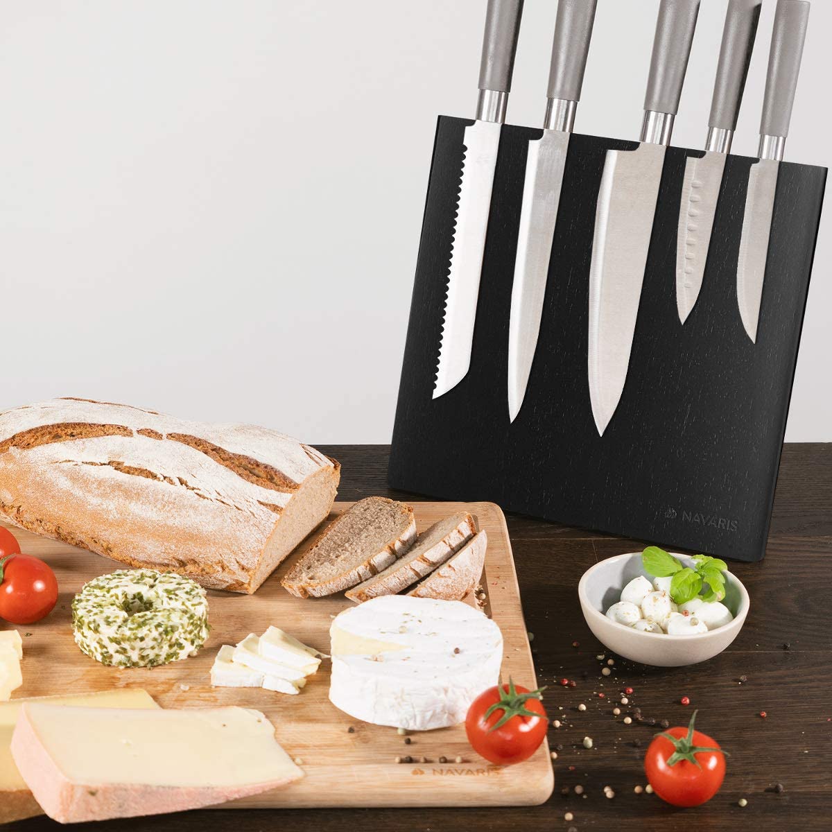 Navaris Wooden Magnetic Knife Holder Μαγνητική Ξύλινη Βάση Μαχαιριών - Rubberwood - 47366.03