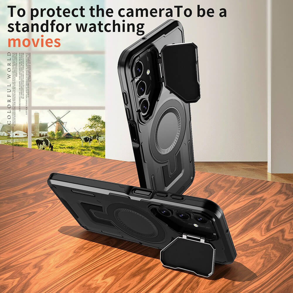 Techsuit Samsung Galaxy A55 5G CamVault MagSafe Σκληρή Θήκη με Πλαίσιο Σιλικόνης - Black