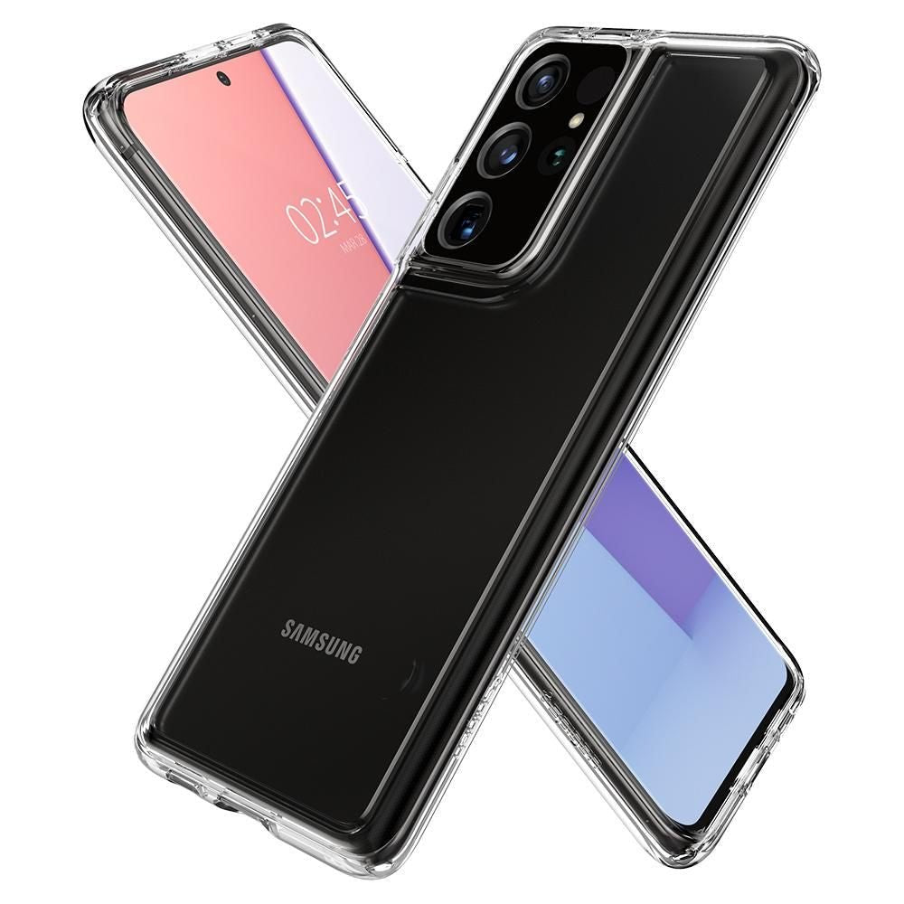 Spigen Samsung Galaxy S21 Ultra - Ultra Hybrid Σκληρή Θήκη με Πλαίσιο Σιλικόνης - Crystal Clear