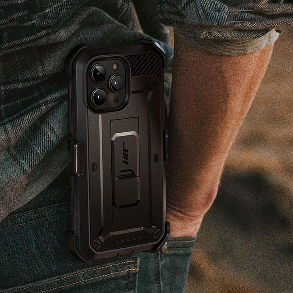 Supcase iPhone 15 Pro Unicorn Beetle Pro Σκληρή Θήκη με Προστασία Οθόνης και Stand - Black