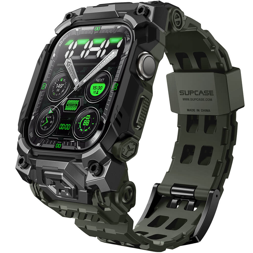 Supcase Λουράκι Apple Watch 10/11 - 46mm Unicorn Beetle Ore Pro Version Λουράκι με Θήκη Προστασίας - Dark Green