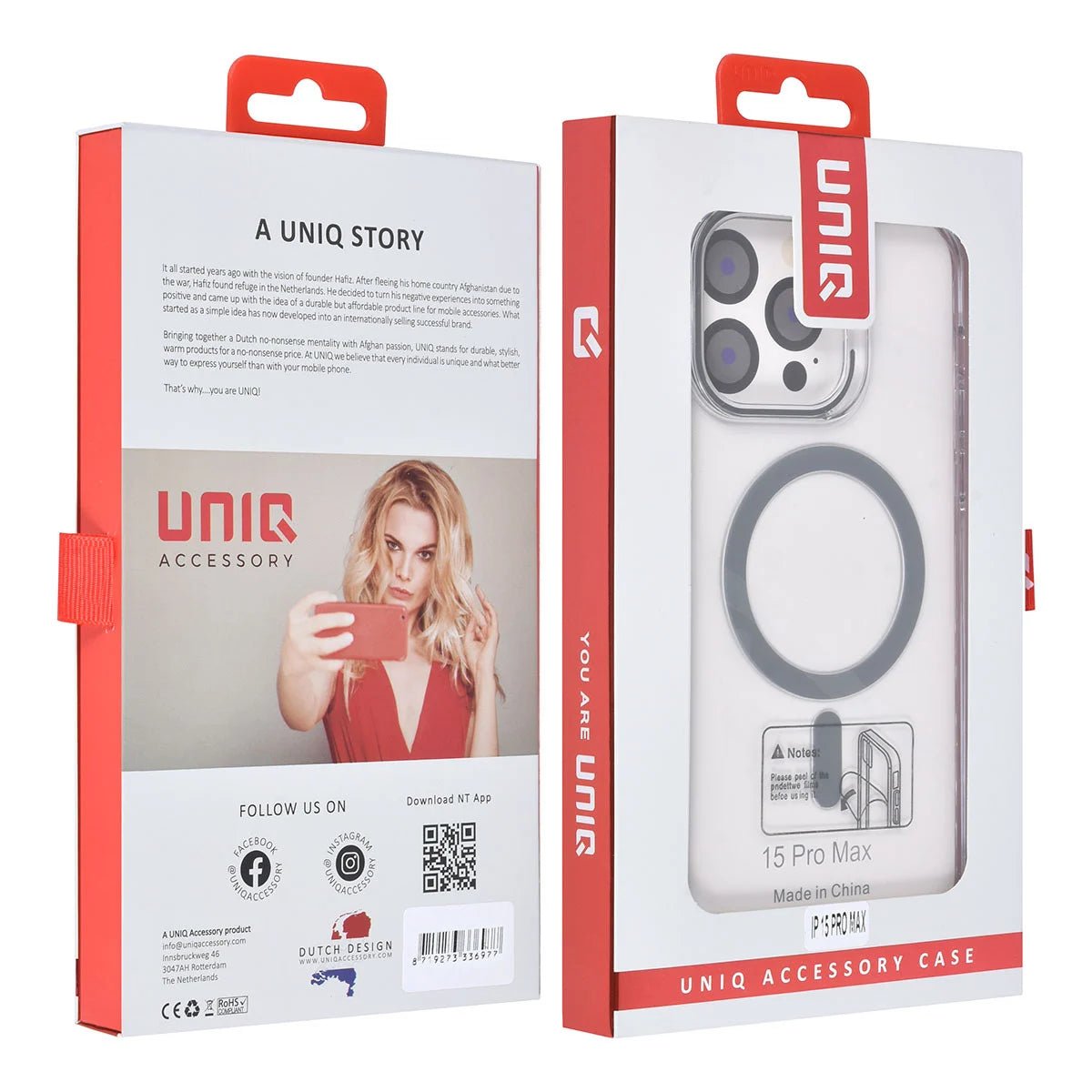 Tuniq iPhone 15 Pro Max - MagSafe Σκληρή Θήκη με Πλαίσιο Σιλικόνης - Διάφανη / Γκρι