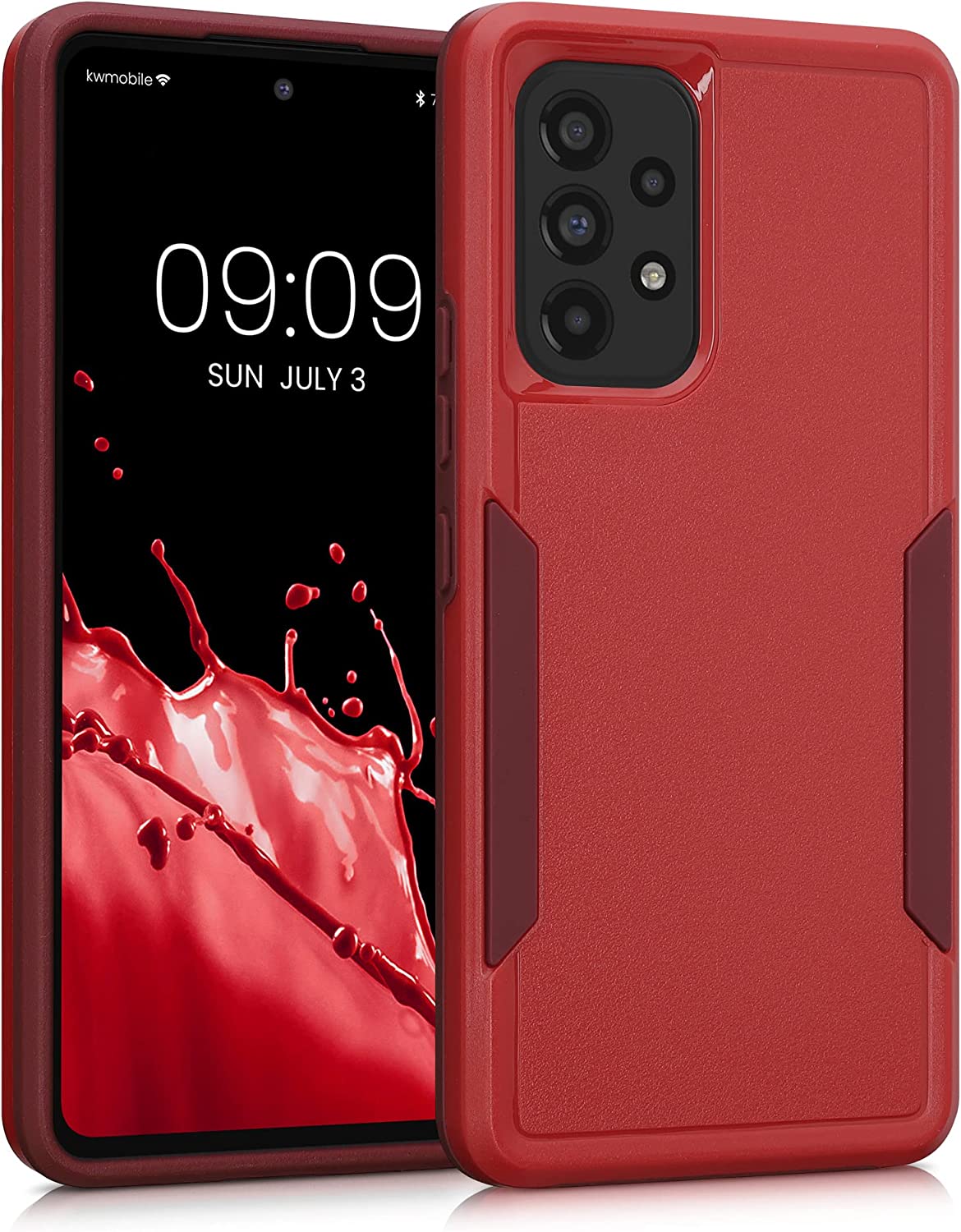 KW Samsung Galaxy A53 5G Shockproof Hybrid Σκληρή Θήκη με Πλαίσιο Σιλικόνης TPU - Dark Red - 59373.09