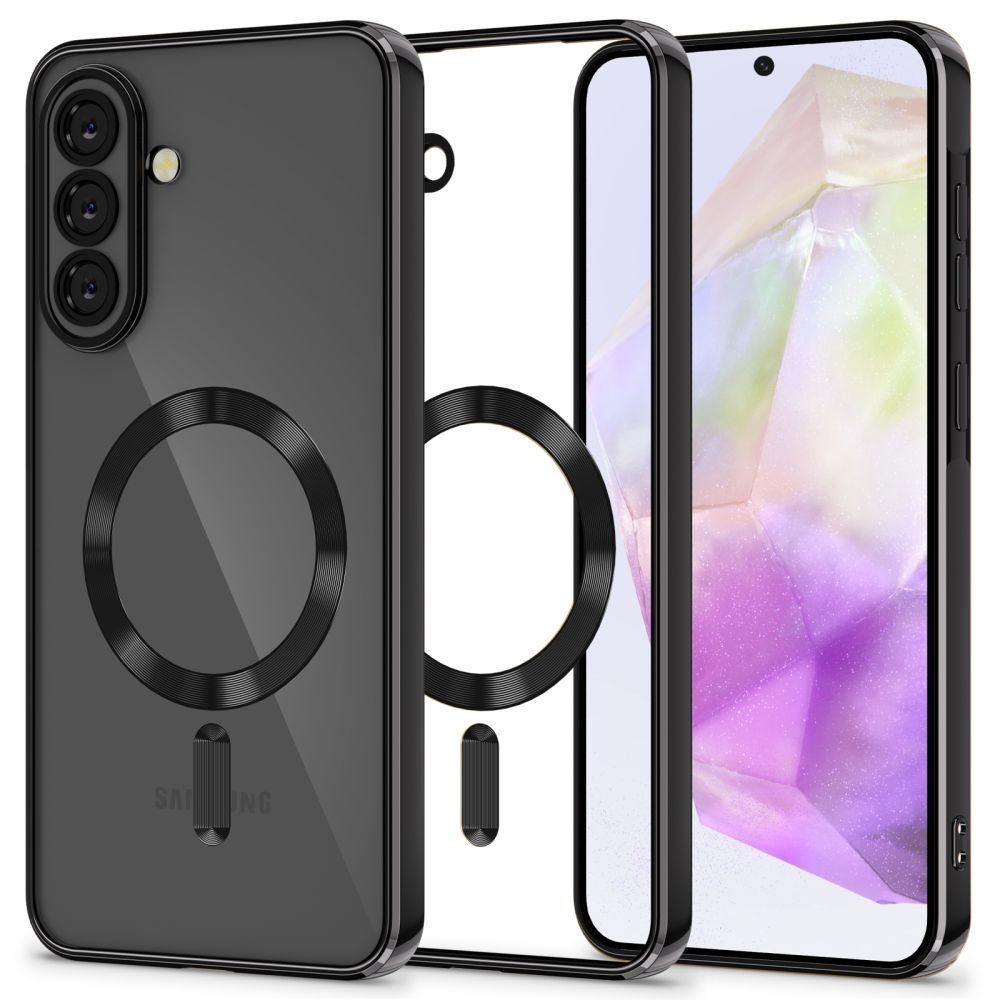 Tech - Protect Samsung Galaxy A37 5G - Θήκη Σιλικόνης TPU με MagSafe - MagFlex - Clear / Shiny Black