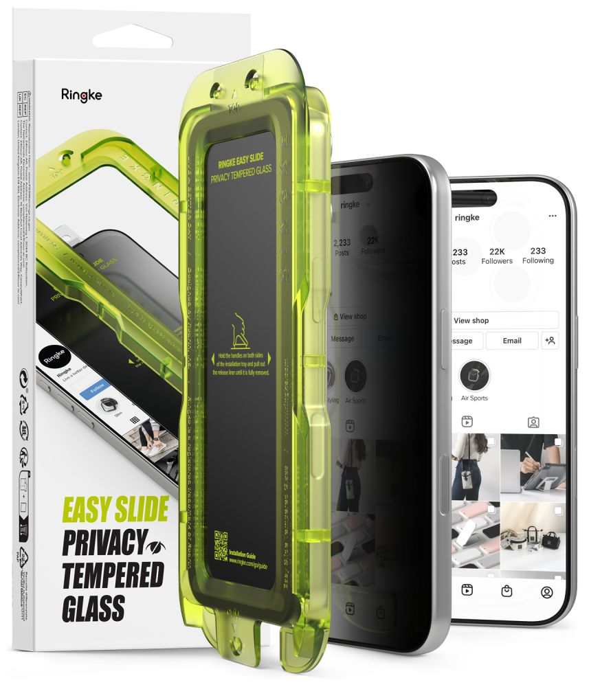 Ringke iPhone 18 Pro - Privacy Αντιχαρακτικό Γυαλί Οθόνης - 2 Τεμάχια - Easy Slide - Privacy
