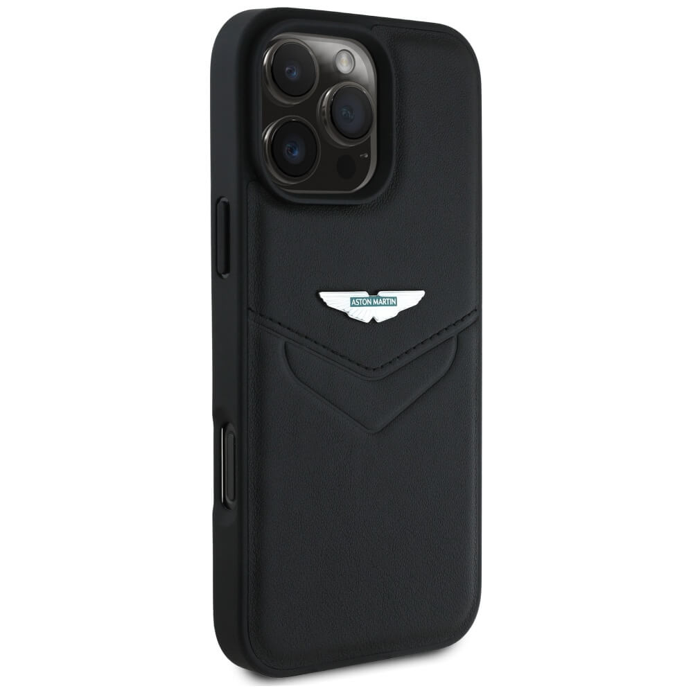 Aston Martin iPhone 16 Pro Max - HC Leather Victory - Σκληρή Θήκη με Επένδυση Γνήσιου Δέρματος - Black